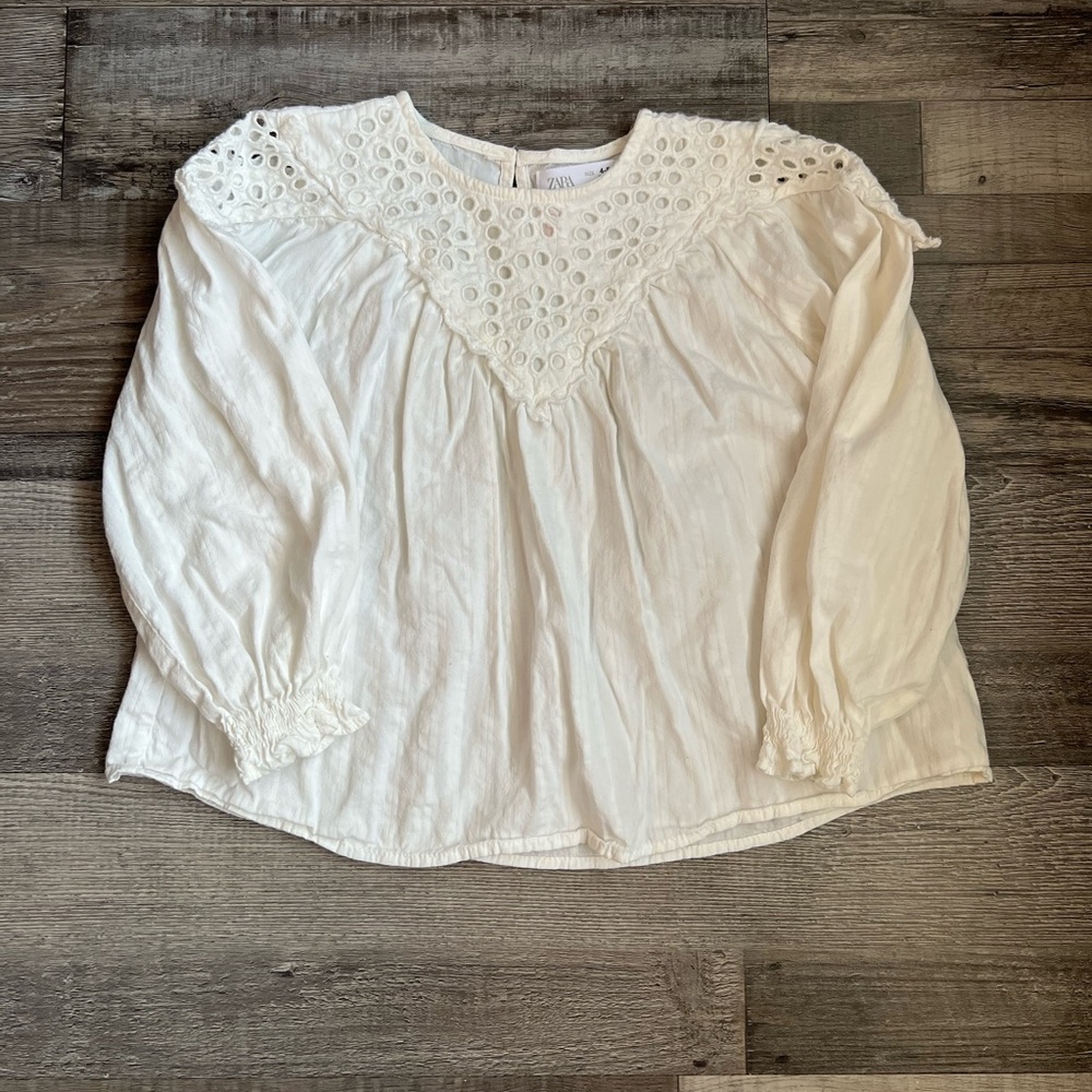 Zara Kids White Lace Blouse